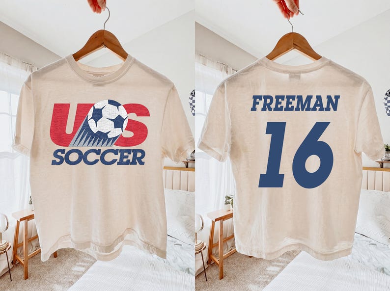Comfort Colors Retro USA Soccer Boxy Tee,USA Soccer 2026 Vintage Tee, USMNT Fan Gift Tee, United States Football Graphic Shirt, Game Day Top image 1