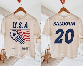 Comfort Colors Retro USA Soccer Boxy Tee, USA Soccer Vintage Tee, Soccer Fan Gift Tee, United States Football Graphic Shirt, Game Day Top