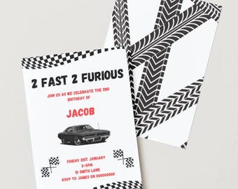 2nd Birthday Invite - 2 FAST 2 FURIOUS