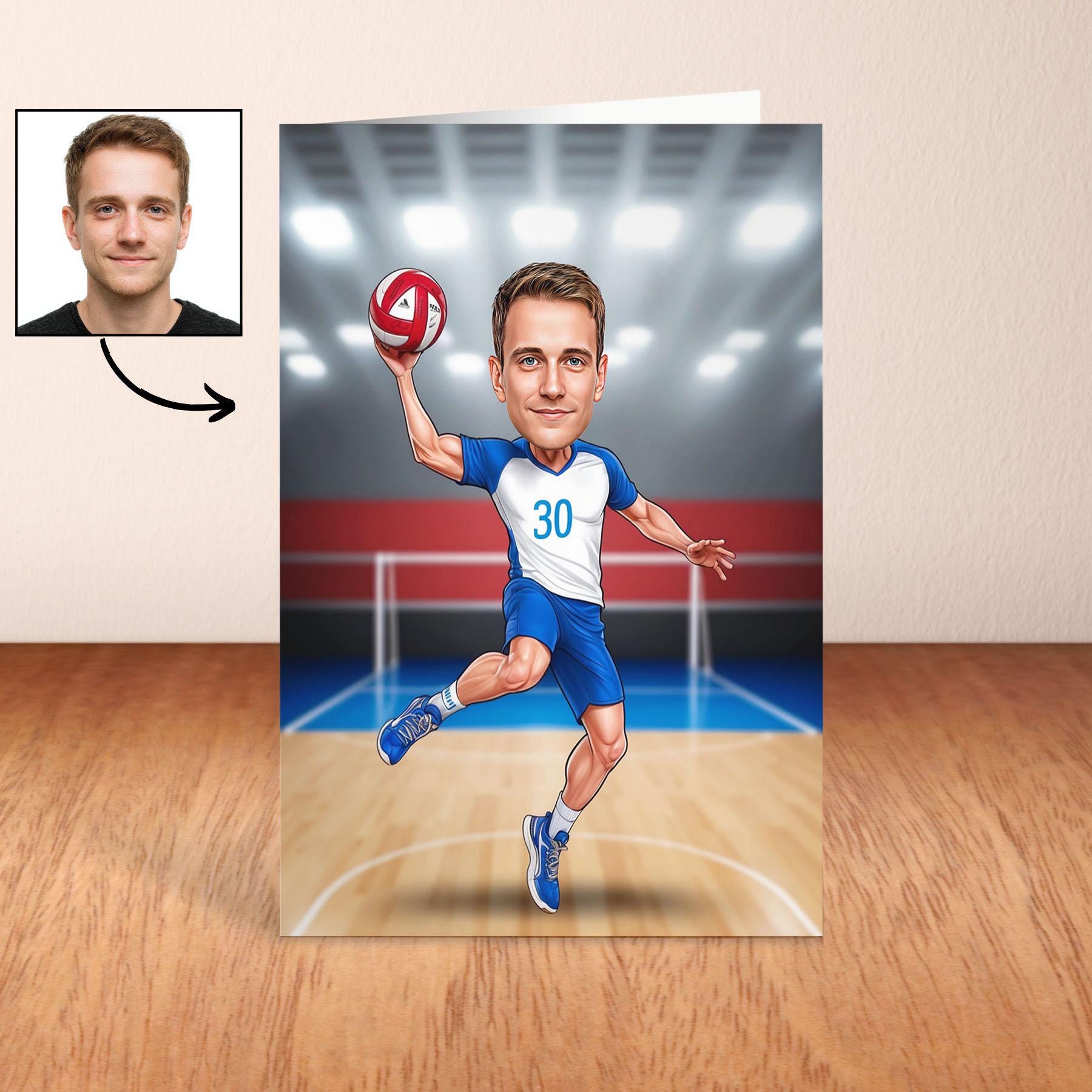 Handball Cartoon Portrait, Handball Gift, Custom Handball Caricature ...