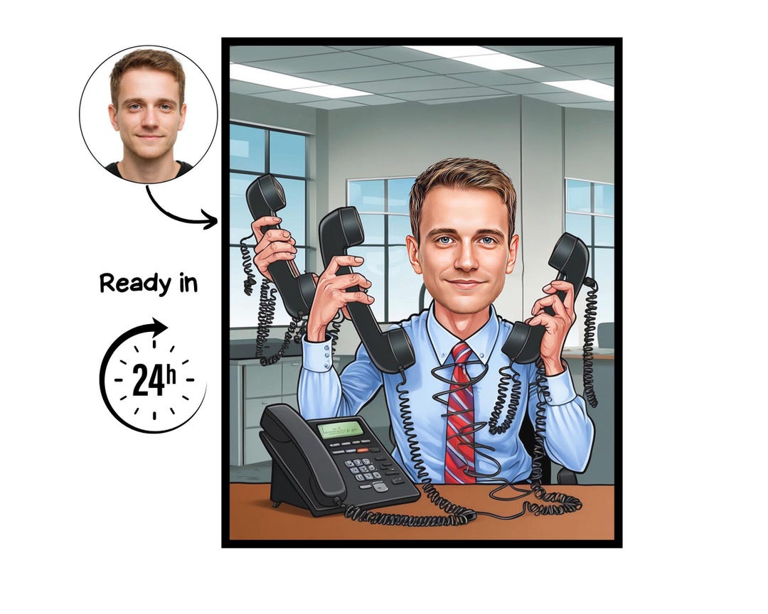 Administrative Assistant Cartoon Portrait, Assistant Gift, Custom ...