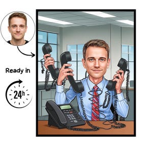 Administrative Assistant cartoon Portrait, Assistant gift, Custom Assistant Caricature, Assistant caricature from photo, Assistant portrait