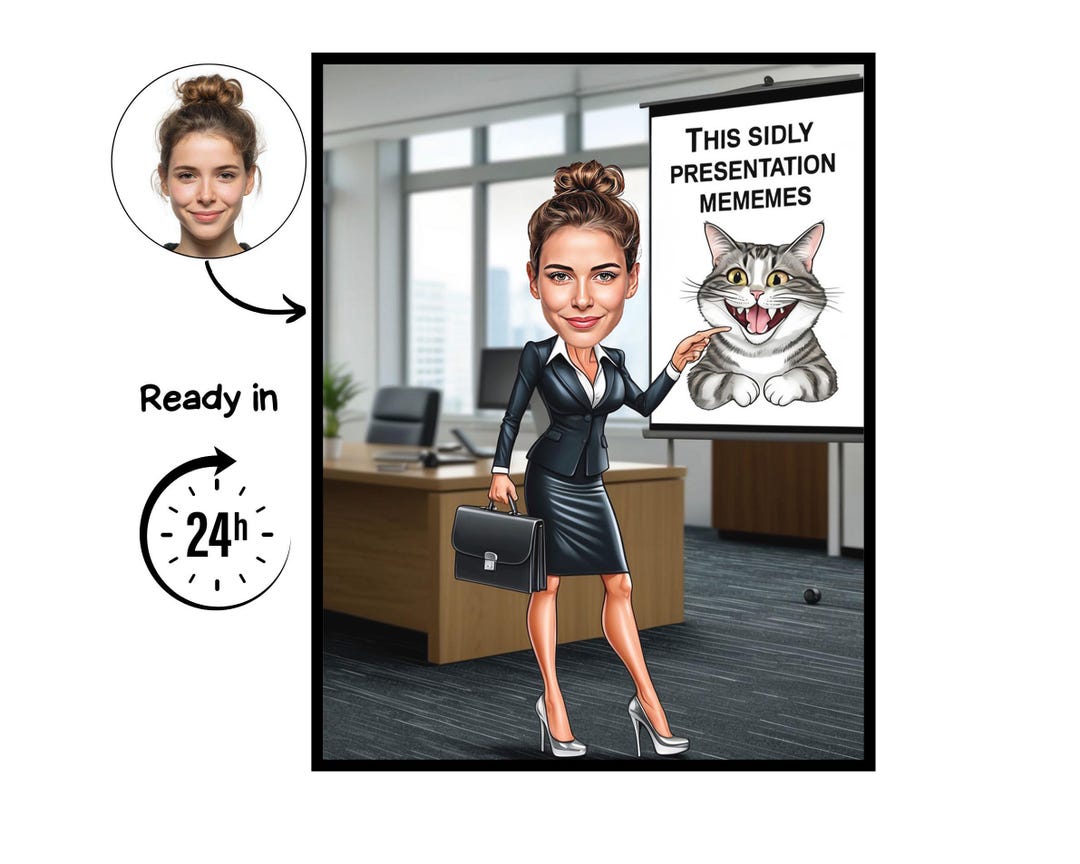 Administrative Assistant Cartoon Portrait, Assistant Gift, Custom ...