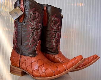 Parrall Pirarucu Skin Boots Size Size 10 1/2