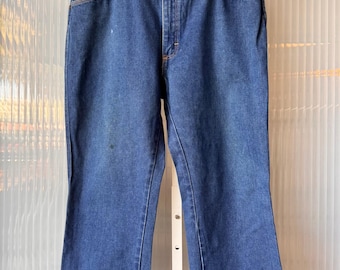 1970s Blue Denim Straight Leg Jeans