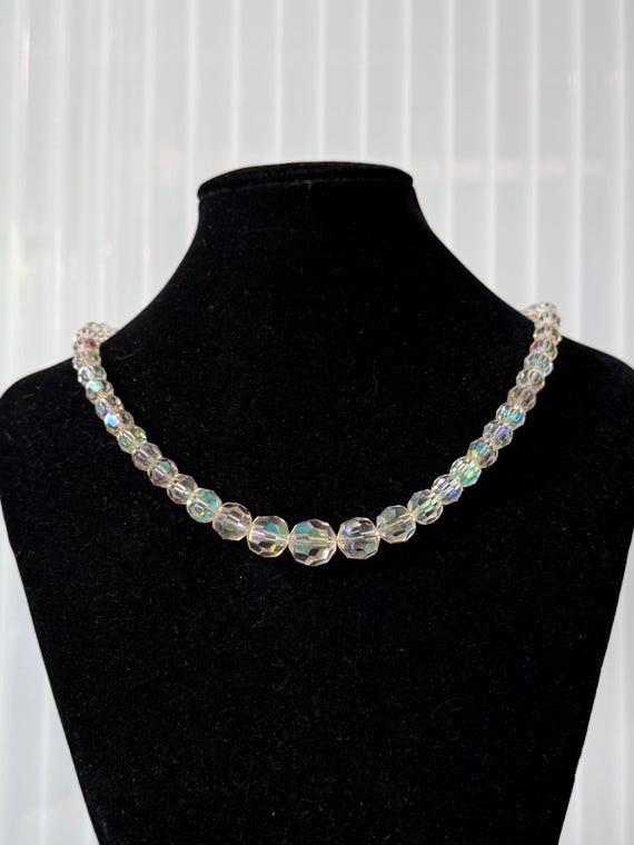 1960s Iridescent Glass Bead Necklace