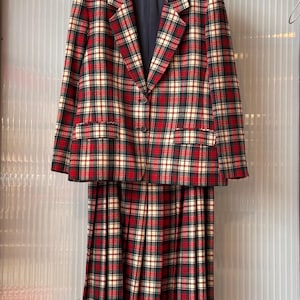1960s Pendleton Wool Plaid Skirt & Blazer Set
