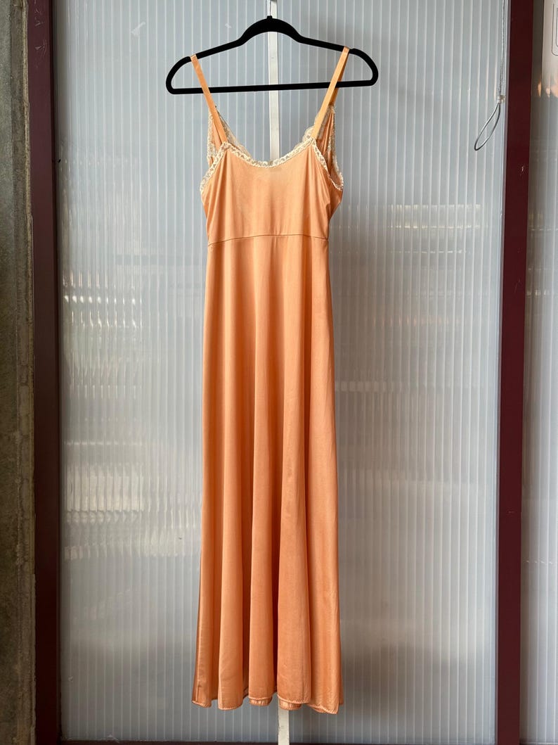 1960s Blushy Peach Long Lacy Slip Dress - Etsy