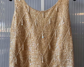 1980s Cremefarbene Tank Top aus Wolle gestrickt