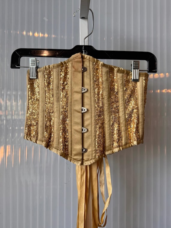 Corset Story Gold Sequin & Satin Waspie