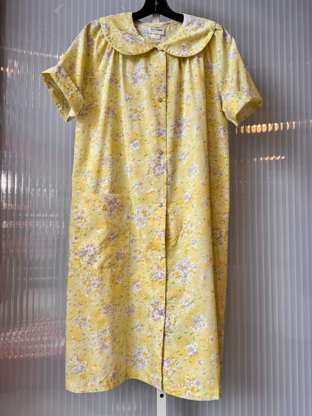 1970s Yellow Floral Print Robe - Etsy