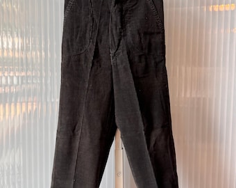 1980s Childrens Black Corduroy Pants