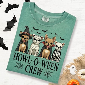 Halloween Chihuahua T-Shirt, Howl-O-Ween Crew Chihuahua Shirt, Unisex Chihuahua Owner Gift, Spooky Chihuahua Tee, Chihuahua Mom Shirt