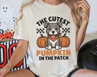 Pitbull Pumpkin Shirt, Pitbull Halloween Shirt, Cute Pit Bull Tee, Fall Pittie Mom Tee, Spooky Pitbull Shirt, Pibble Halloween Tee