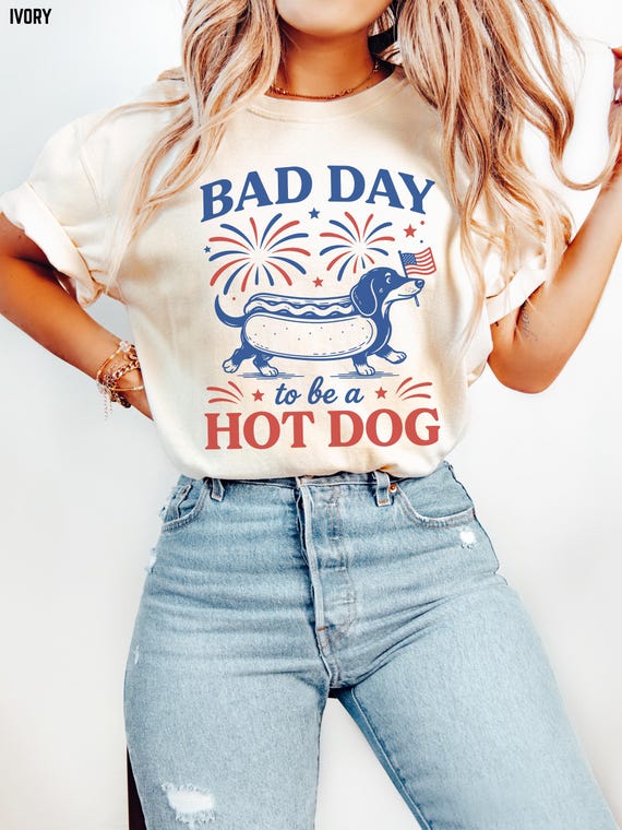 Bad Day To Be A Hot Dog Shirt, Funny 4th of July Dachshund Shirt, Patriotic Wiener Dog Tee, Funny BBQ Hotdog Shirt, America Dog Shirt