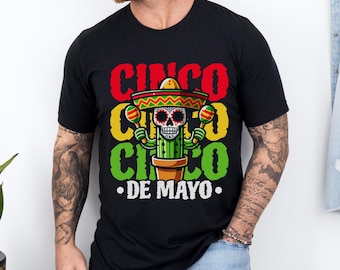 Cinco de Mayo Shirt, Fiesta Skull, Mexican Fiesta T-Shirt, Cinco De Mayo Gift, Happy Cinco De Mayo Tee, Fiesta T-Shirt, Fiesta Party Shirt