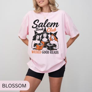 Halloween Book Club T-Shirt, Bookish Halloween Shirt, Witchy Book Tee, Literary Gift, Book Lover Halloween Top, Spooky Reading Shirt Blossom