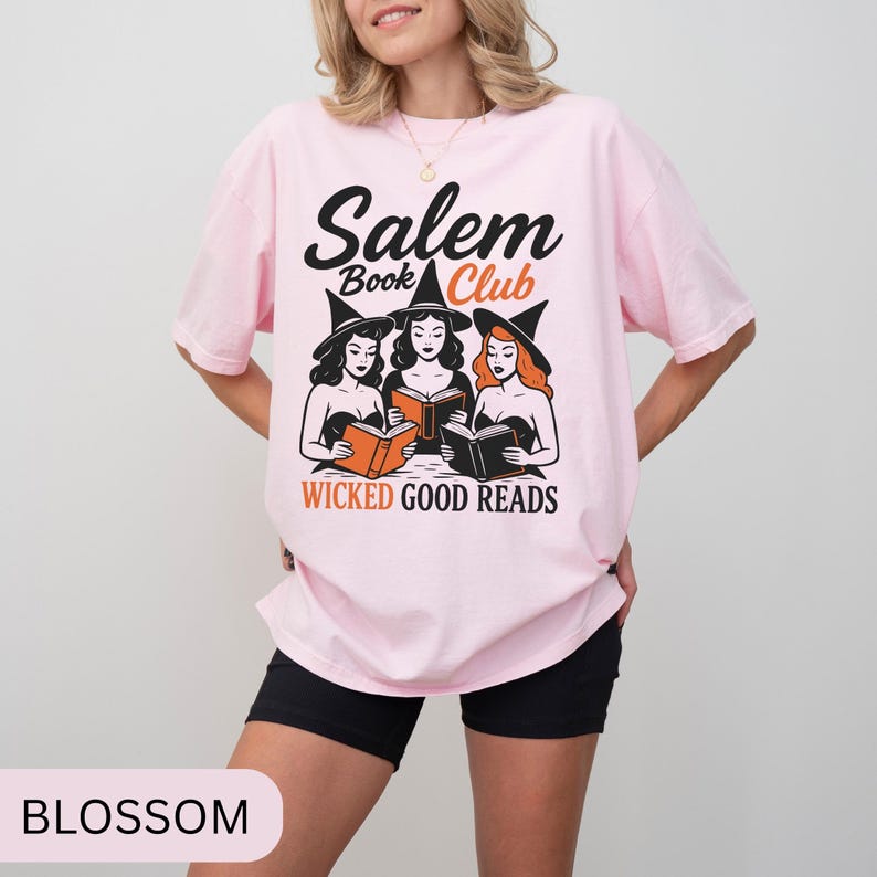 Halloween Book Club T-Shirt, Bookish Halloween Shirt, Witchy Book Tee, Literary Gift, Book Lover Halloween Top, Spooky Reading Shirt Blossom