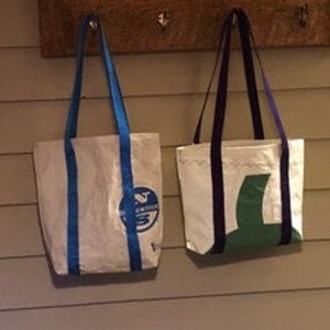 Small recycled sail tote bag