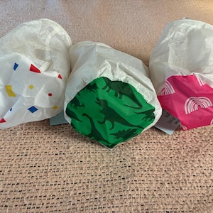 Small Recycled Sail Stuff Sack- Ditty Bag- with added prints