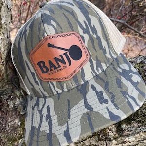 BBHC Leather Patch Mossy Oak Camo SnapBack Trucker Hat