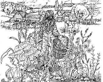 cute farm coloring etsy