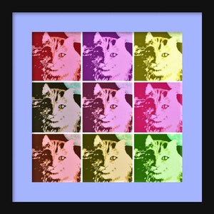 CAT ART Pop Art Montage Colorful Art Print,cats,kittens,cat-lover gift,mosaic composite art print based on my original acrylic painting