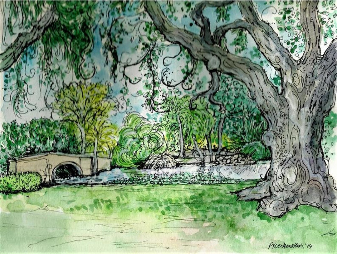 Custom Watercolor Landscape Painting From Photo, Original Pen and Ink ...