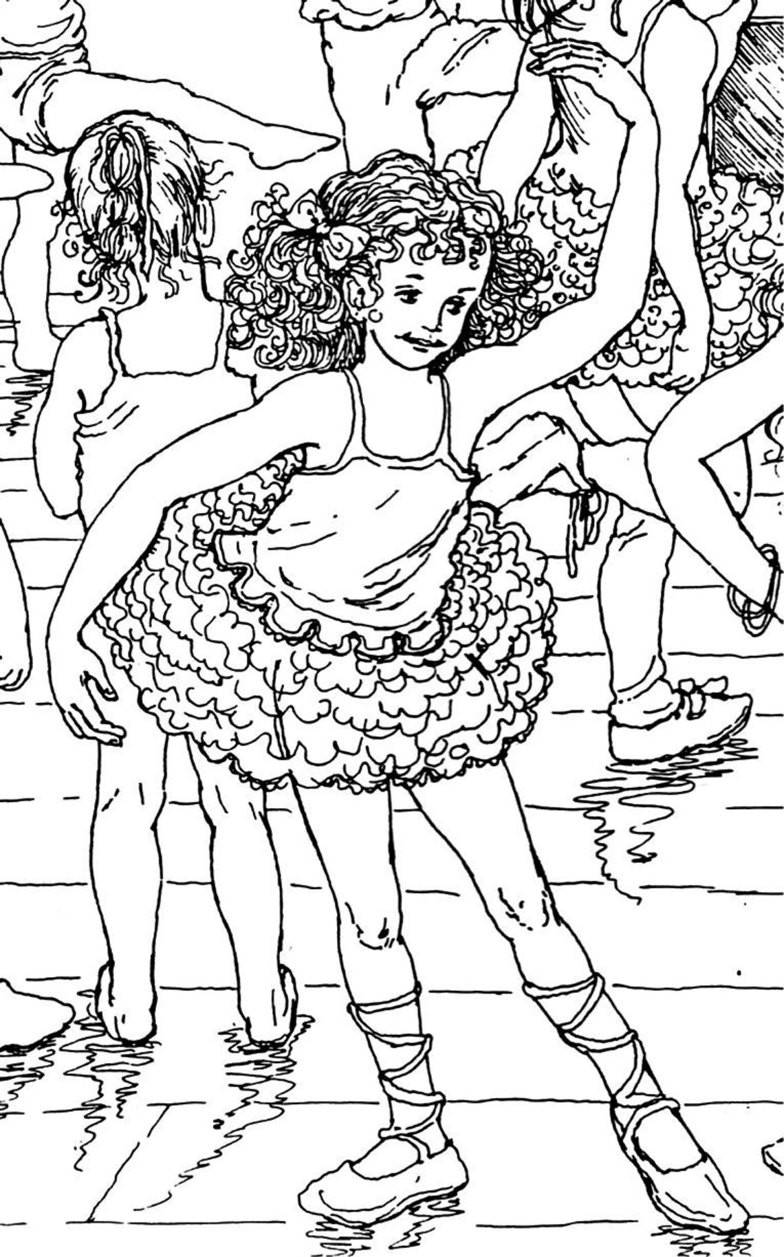 Dance Class Ballet Adult Coloring Page , Instant Printable Download ...