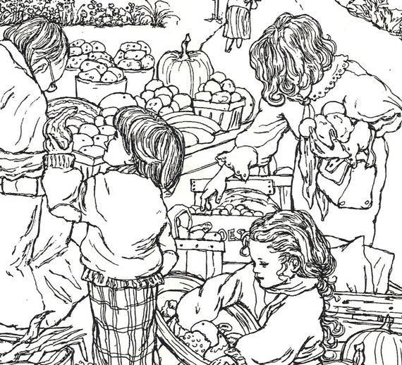 Buy Adult Coloring Page People at a Road Side Country Market Instant  Printable Download a Picture to Color or Frame Detailed Pen Drawing Online  in India 