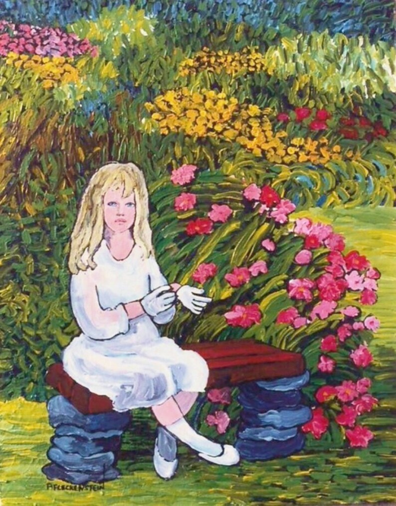 Flower Girl Art Print of My Original Painting Young Girl Etsy