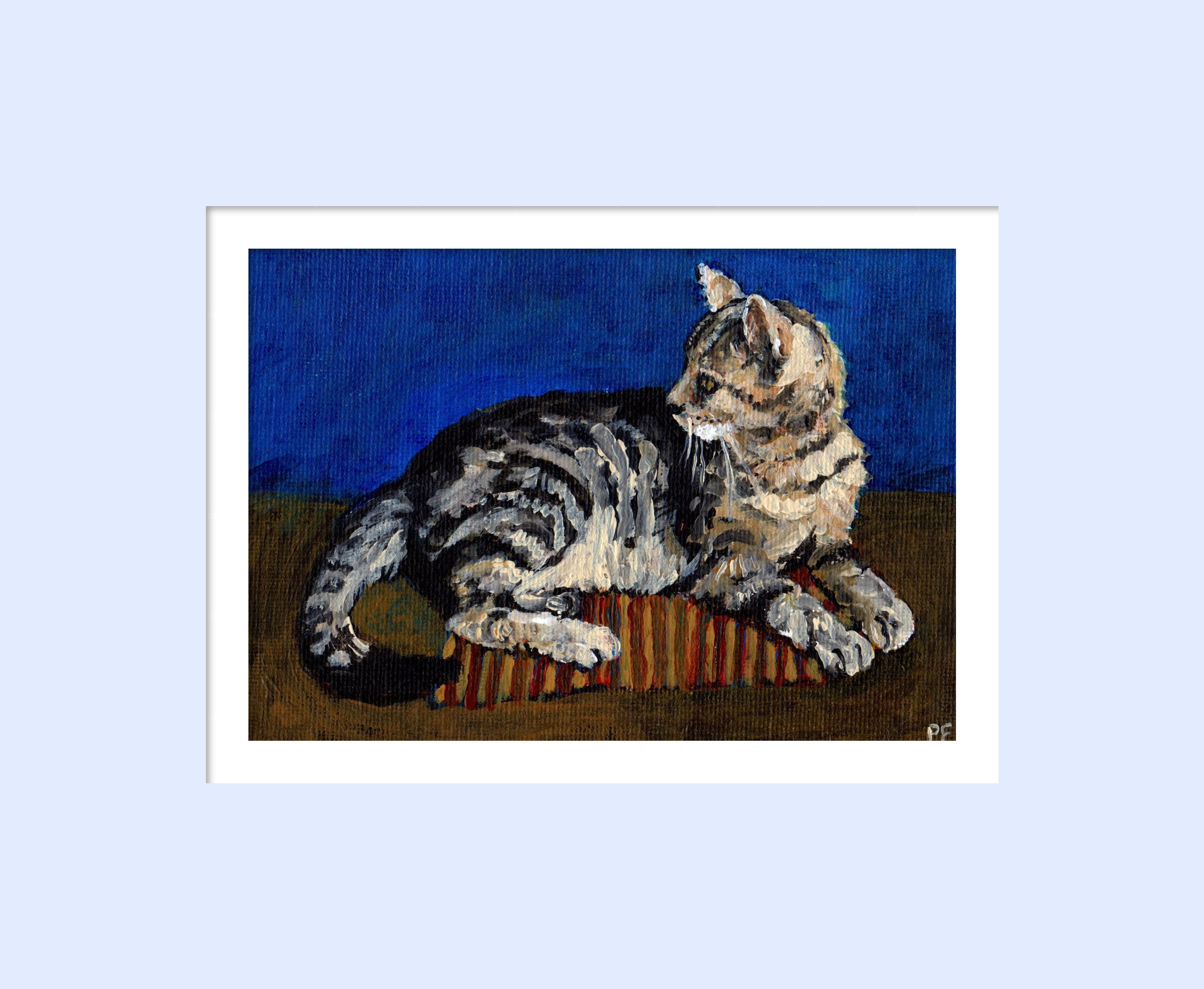 Tabby Cat Painting Art Print, Cat Lover Gift, Kitten Portrait - Etsy