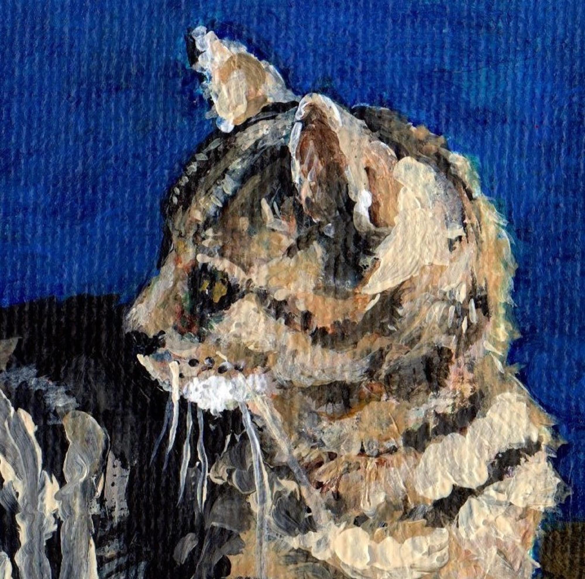 Grey Tabby Cat Painting Giclee Print Handsigned, Fine Art Modern ...