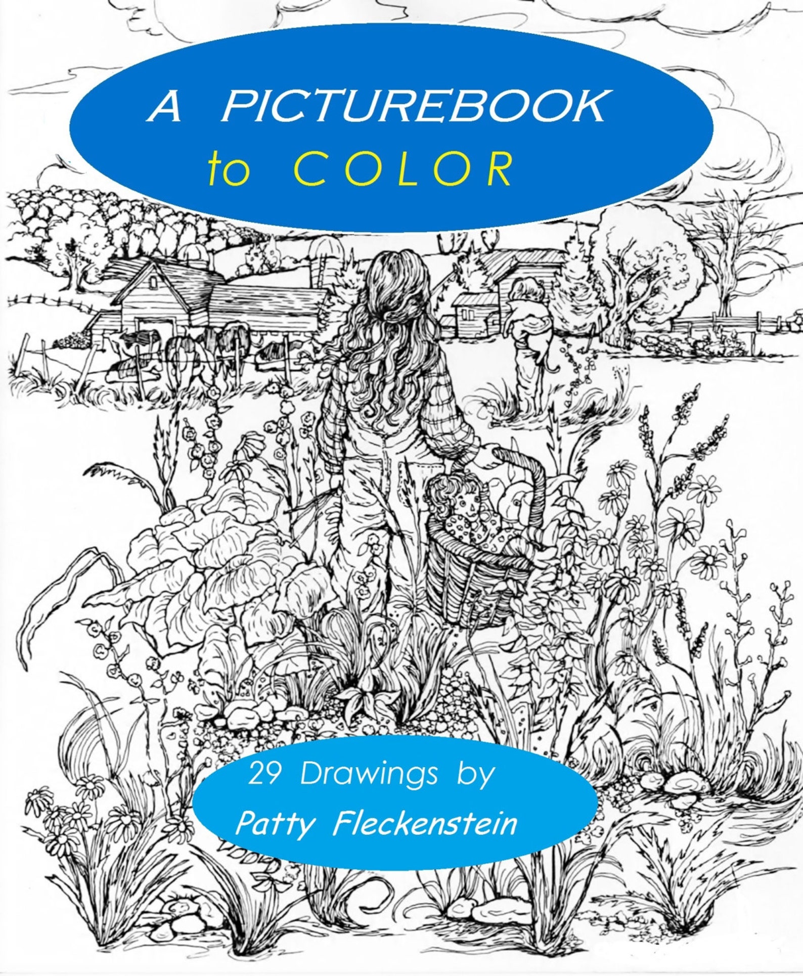 COLORING PAGE Children Playing Nostalgic Vintage Childhood Downloadable