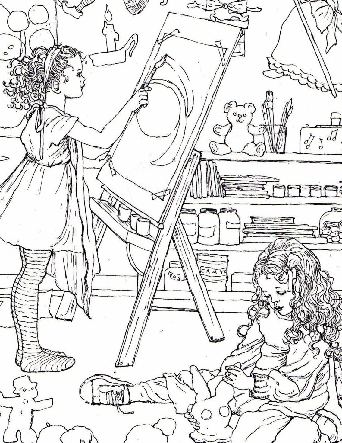 COLORING PAGE Instant Download to Print and Color Color Art | Etsy