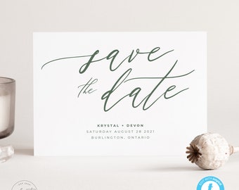 Save the Date Invitation Template Minimal Editable Download Wedding