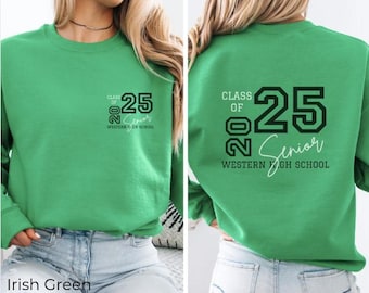Custom Senior Graduation Sweatshirt, Class of 2025 Unisex Crewneck, High School Gift, Personalized Jumper, Senior Year Keepsake