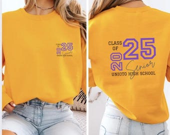 Custom Senior Graduation Sweatshirt, Class of 2025 Unisex Crewneck, High School Gift, Personalized Jumper, Senior Year Keepsake