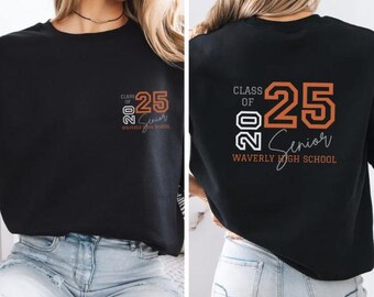 Custom Senior Graduation Sweatshirt, Class of 2025 Unisex Crewneck, High School Gift, Personalized Jumper, Senior Year Keepsake