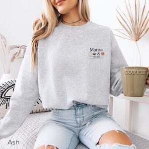 Embroidered Sports Mama Crewneck Sweatshirt, Customizable, Football Baseball Soccer Basketball, Mothers Day Gift, Sports Mom, Sports Spirit