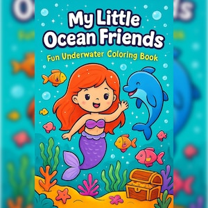 My Little Ocean Friends Coloring Book | Ocean Coloring Pages for Kids | Printable Sea Life Coloring Book | Instant Download Activity