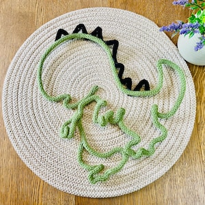 Handmade knitted wire dinosaur/ T-Rex Wall Art / Wall decoration / Personalised colours /Custom-made / Nursery / Baby / Kids room Decor