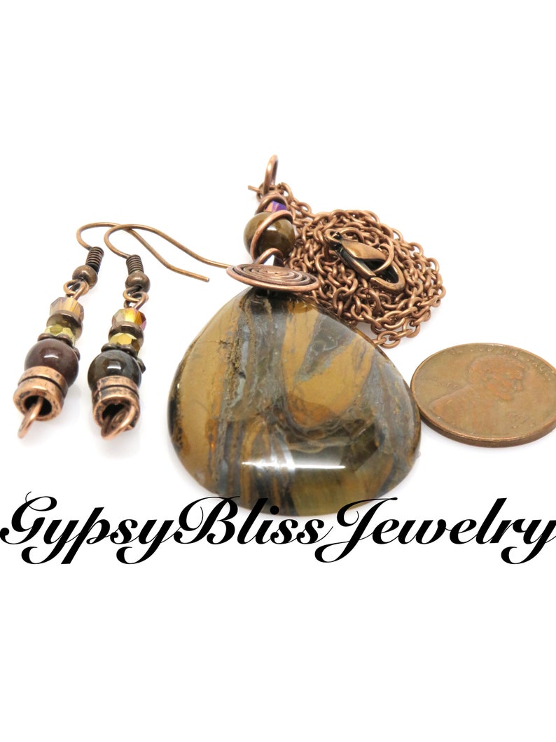GENUINE Tigers Eye Striped Stone Amber Honey Color Striped Tiger Eye Two Tone Stone Brown STRIPED Stone Pendant UNIQUE Tiger Eye Teardrop