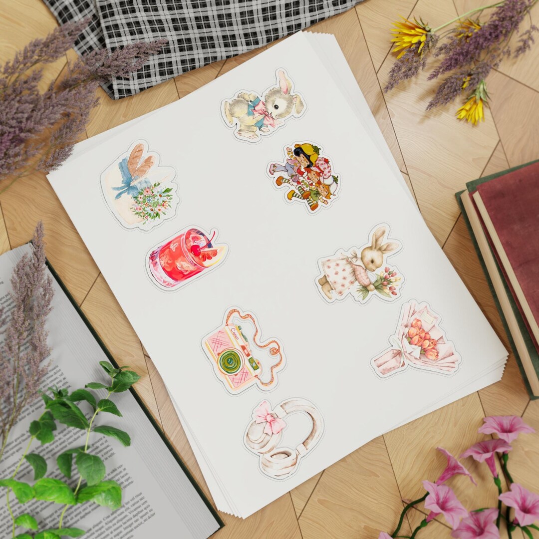 8 Pcs Cute Pinterest Sticker Pack, Waterproof Sticker, Girly Coquette ...
