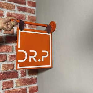 Custom Logo Business Sign, Custom Blade Sign, Storefront Hanging Sign, Square Blade Sign, 2D Metal sign, Double sided Outdoor Sign