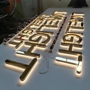 Custom 3D Backlit Metal Sign: Illuminated Business Logo, Indoor/Outdoor