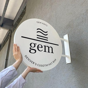 Custom Blade Sign – Double Sided Metal Shop Sign | Unique Outdoor Business Sign | Hanging Storefront Sign with Logo | Entrance Sign