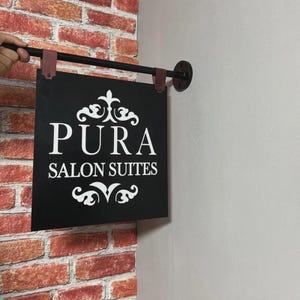 Double-sided blade sign, Custom outdoor Business 3D logo Sign, Square Metal storefront sign, Logo Sign, Business Sign, Commercial Sign