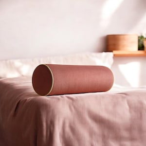 Velvet Bolster Pillow Cover – Round Lumbar Cushion – Long Decorative Body Pillow – Sofa or Bed Pillow Case, Round Bolster Pillow