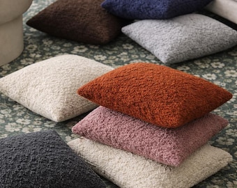 Soft Touch Cotton Boucle Pillow Cover: Handmade Couch Cushion